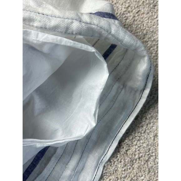 NIC&ZOE White Linen Blend Pleated Skirt Striped Hem Cottagecore Prairie Size 14P - Picture 5 of 10